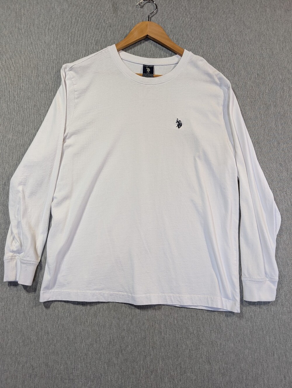 U.S. Polo Assn. Long Sleeve T-Shirt Men's Large White Blue Pony